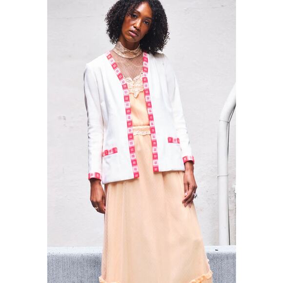 1960s Gregory Pal Couture Wool Cream Blazer w/Silk Lining, Weighted Hem Size 4/6 - Picture 5 of 5